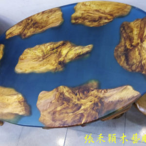 琥珀奇木環氧樹脂桌